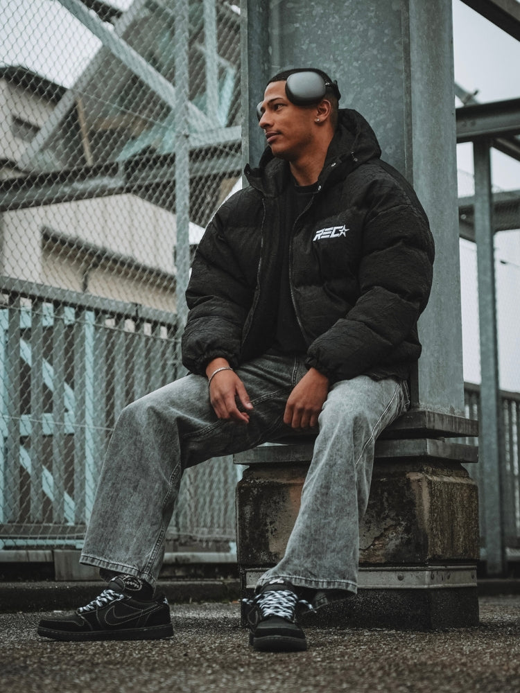 IGNITE Baggy Denim Jeans - Black/Grey