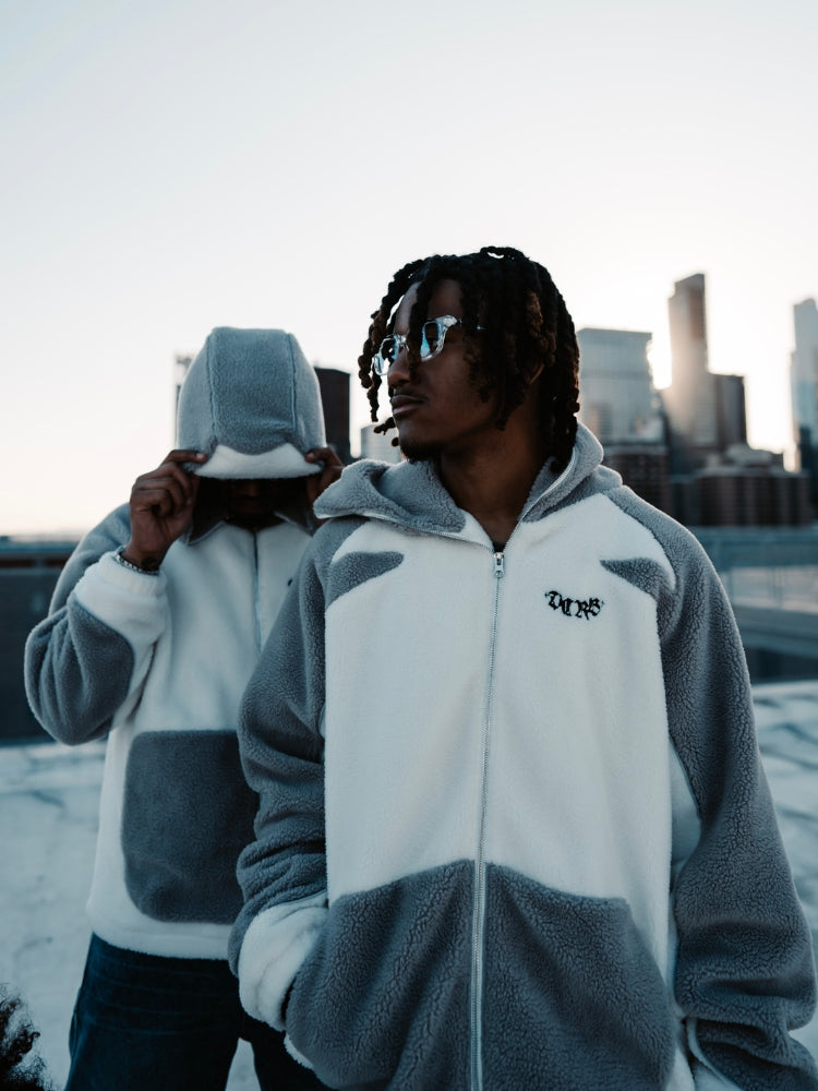 IGNITE - Wolf Grey & White Sherpa Ninja Fleece